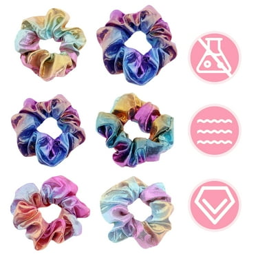 12pcs Large Hair Rings Large Intestine Shining Two-Tone Hair Ties Ponytail Holder Hair Rings for Woman (Random Color)
