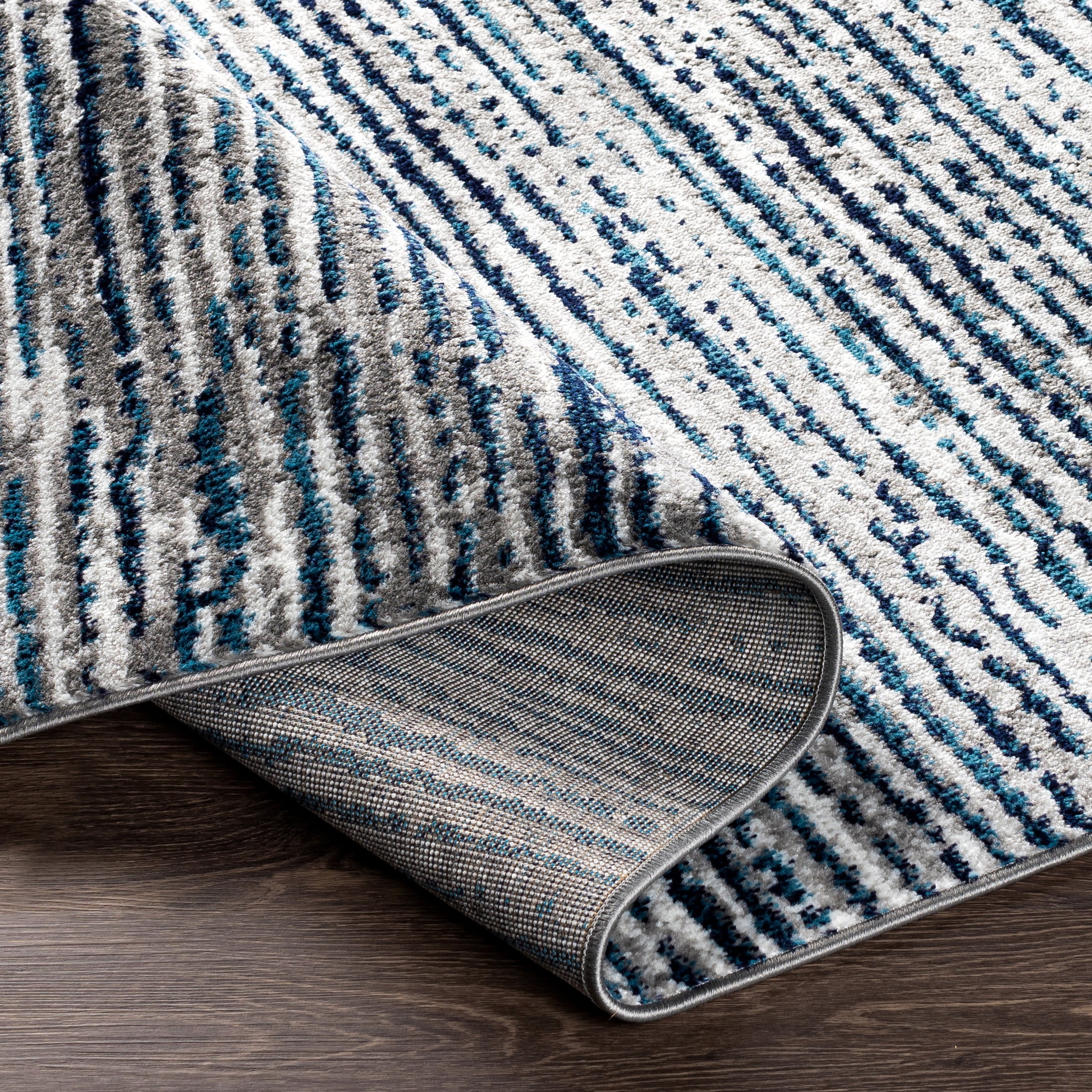 Livabliss Area Rugs for Living Room, 8x10 Monte Carlo Modern Blue Rug, Bedroom Dining Room Home Decor Stain Resistant Carpet (7'10" x 10'2")