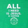 thumbnail image 6 of Wild Bobby All I Need is Jesus & Coffee Inspirational/Christian Women Tri-Blend Racerback Tank Top, Envy, Large, 6 of 6
