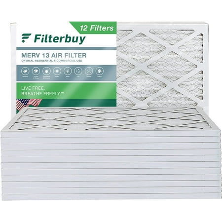 

Filterbuy 18x30x1 MERV 13 Pleated HVAC AC Furnace Air Filters (12-Pack)