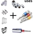 thumbnail image 4 of Impact Grade Socket Adapter/Extension Set Turns Power Drill Into High Speed Nut Driver,1/4-Inch Hex Shank to Drive for Adapters to Use with Drill Chucks, Sizes 1/4" 3/8" 1/2", Cr-V, 3-Piece 3p*color, 4 of 5