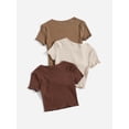 thumbnail image 2 of Clothing Floerns - Camiseta corta para niñas, color marrón, 10 años, 2 of 4