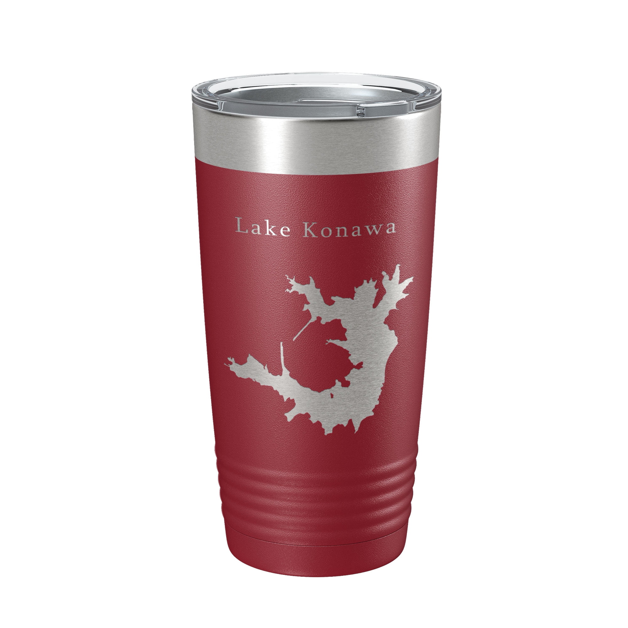 Lake Konawa Map Tumbler Travel Mug Insulated Laser Engraved Coffee Cup
