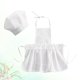 thumbnail image 2 of Accesorios de fotografía para recién nacidos Gorro de chef infantil Delantal adorable Ropa de chef para cosplay de bebé (estilo de niña, blanco, talla S) esquí esquí Gafas de esquí, 2 of 3
