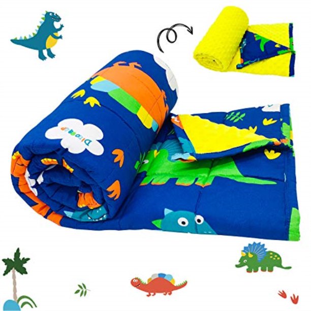 territrophy kids weighted blanket 7lbs,41 x 60inches, minky & cotton