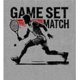 thumbnail image 2 of "Game Set Match" Tennis Sports Adult Heather Gray Long Sleeve Hoodie-Medium, 2 of 6