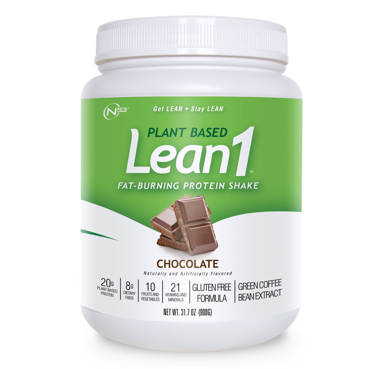 Lean1 PlantBased Fat Burning Protein Shake, Chocolate flavor, 15