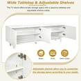 thumbnail image 3 of ON-TREND Graceful TV Stand with Arch Cabinets for TVs Up to 78'', Minimalist Entertainment Center with Solid Wood Legs, Practical Media Console with Adjustable Shelves for Living Room (White), 3 of 9