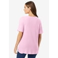 thumbnail image 2 of Woman Within Plus Size Waffle Thermal Satin Trim Tee, 2 of 6