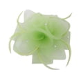 thumbnail image 6 of Bridal Flower Feather Hair Clip Fascinator Women's Day Wedding Races Headpiece Lime Green, 6 of 8
