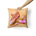 thumbnail image 2 of Ballet Shoes Brown and Pink Fabric Decorative Pillow, 2 of 4