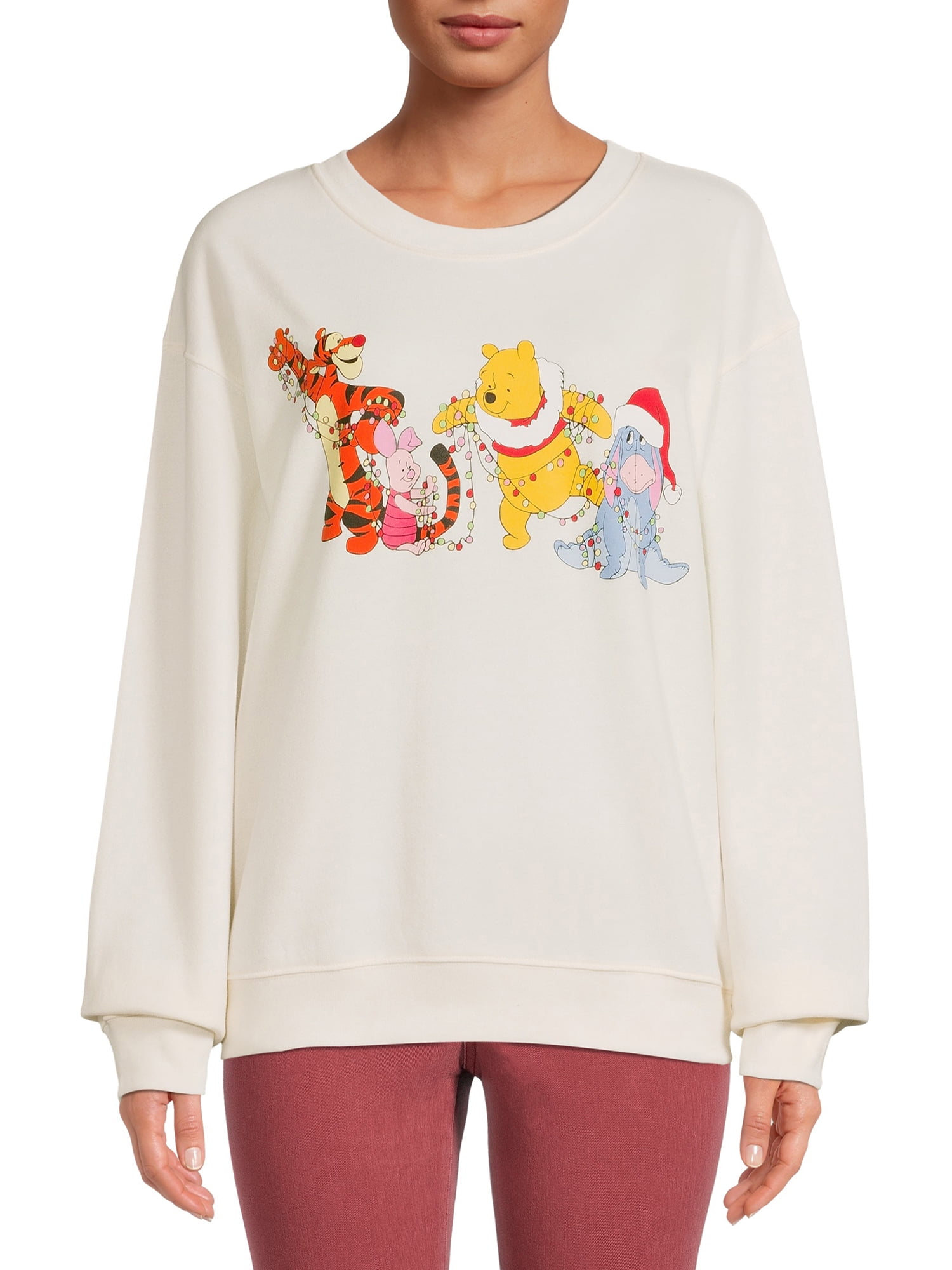Disney Women’s Winnie the Pooh Holiday Lights Fleece Pullover