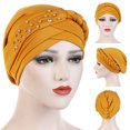 thumbnail image 4 of SPRING PARK Women's Turban Hat Beaded Pearls Muslim Wrap Hair Cap Hijab Head Scarf Hat Cap, 4 of 8