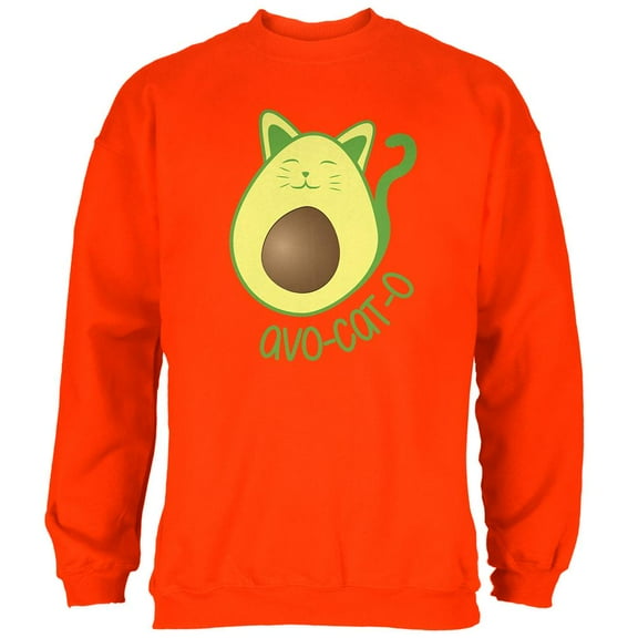 Cinco De Mayo Avocado Cat Mens Sweatshirt Orange MD