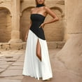 thumbnail image 5 of Oplxuo Women's Summer Strapless Flowy Maxi Dress Tube Bodycon Split A Line Long Party Dresses, 5 of 7