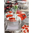 thumbnail image 6 of Outdoor Tablecloth with Umbrella Hole Zipper Red Flowers Round Tablecloth 54" Waterproof Outside Table Cloth Spring Floral Watercolor Botanical Patio Table Cover Tablecloths for Picnic Party, 6 of 8