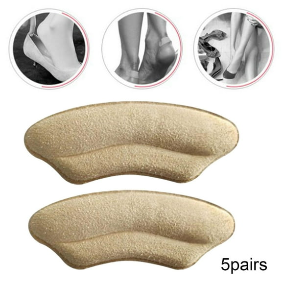 Almohadillas para el talón Hugo 5 pares esponja suave antideslizante previene ampollas color Beige