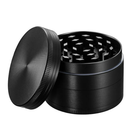 Flash E Sales Metal Herb Grinder with Pollen Sifter & Scraper - 4pc (Best Fine Herb Grinder)