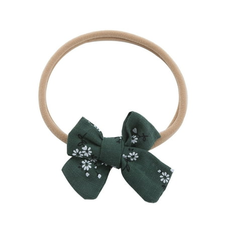 

Toddler Baby Girls Headbands Floral Print Headband Bowknot Elastic Hair Band For