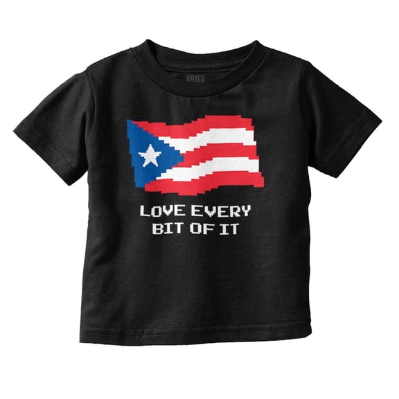 Puerto Rican Pride Love Every Bit Flag Toddler Boy Girl T Shirt Infant Toddler Brisco Brands 6M