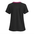 thumbnail image 3 of Scrubs for Women Tops with 2 Front Pockets Fashion Color Block V Neck T Shirts Short Sleeve Stretch Scrub Top (L, Black), 3 of 3