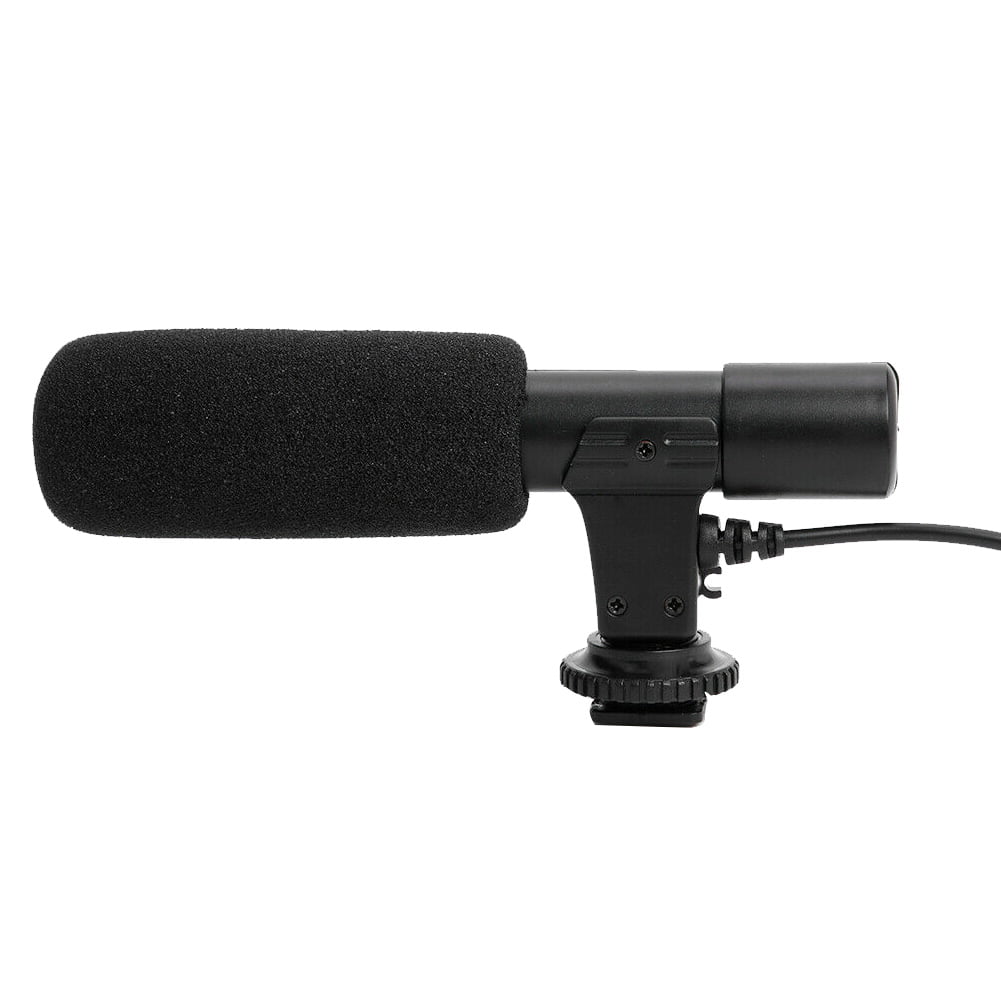 Riqiorod Camera Microphone Mic-01 3.5mm Digital Video on-Camera Recording Microphone for D-SLR Camera Canon EOS Rebel T6i Panasonic Olympus Black 