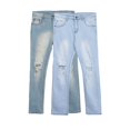 thumbnail image 3 of Vaqueros rectos rasgados para hombre, corte desgastado Azul m, 3 of 9