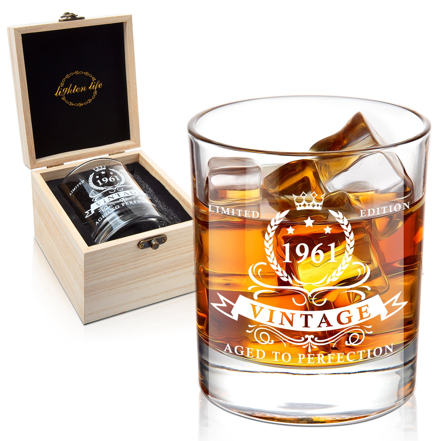 Personalised Cut Crystal Whisky/ Spirit Glass Satin Gift Box Godfather Gift 