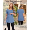thumbnail image 2 of Short Sleeve Maternity Clothes for Women Tie Front Maternity Tops Pregnancy Shirts, 2 of 6