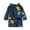 kids sleepwear - Blue, variant on Kids Dinosaur Print Hooded Bathrobe Self Tie Belt Dual Pockets Warm Soft Flannel Boys Sleep Bath Robe,2-3 Years