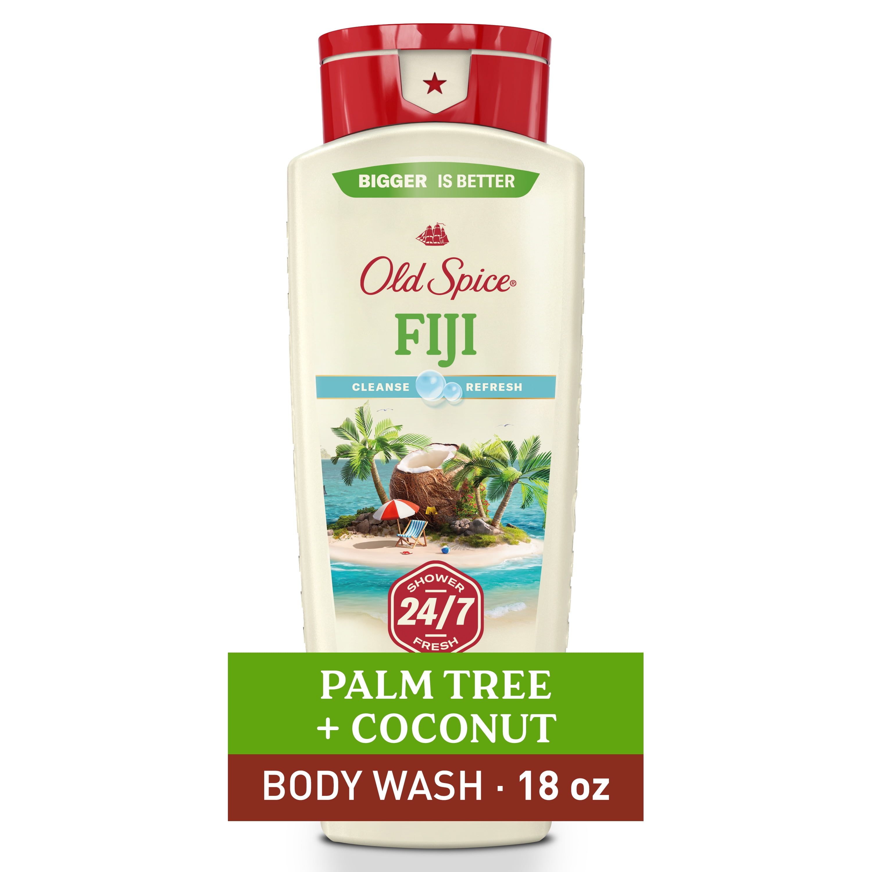 (3 pack) Old Spice Body Wash for Men Fiji with Palm Tree Scent, 18 fl oz