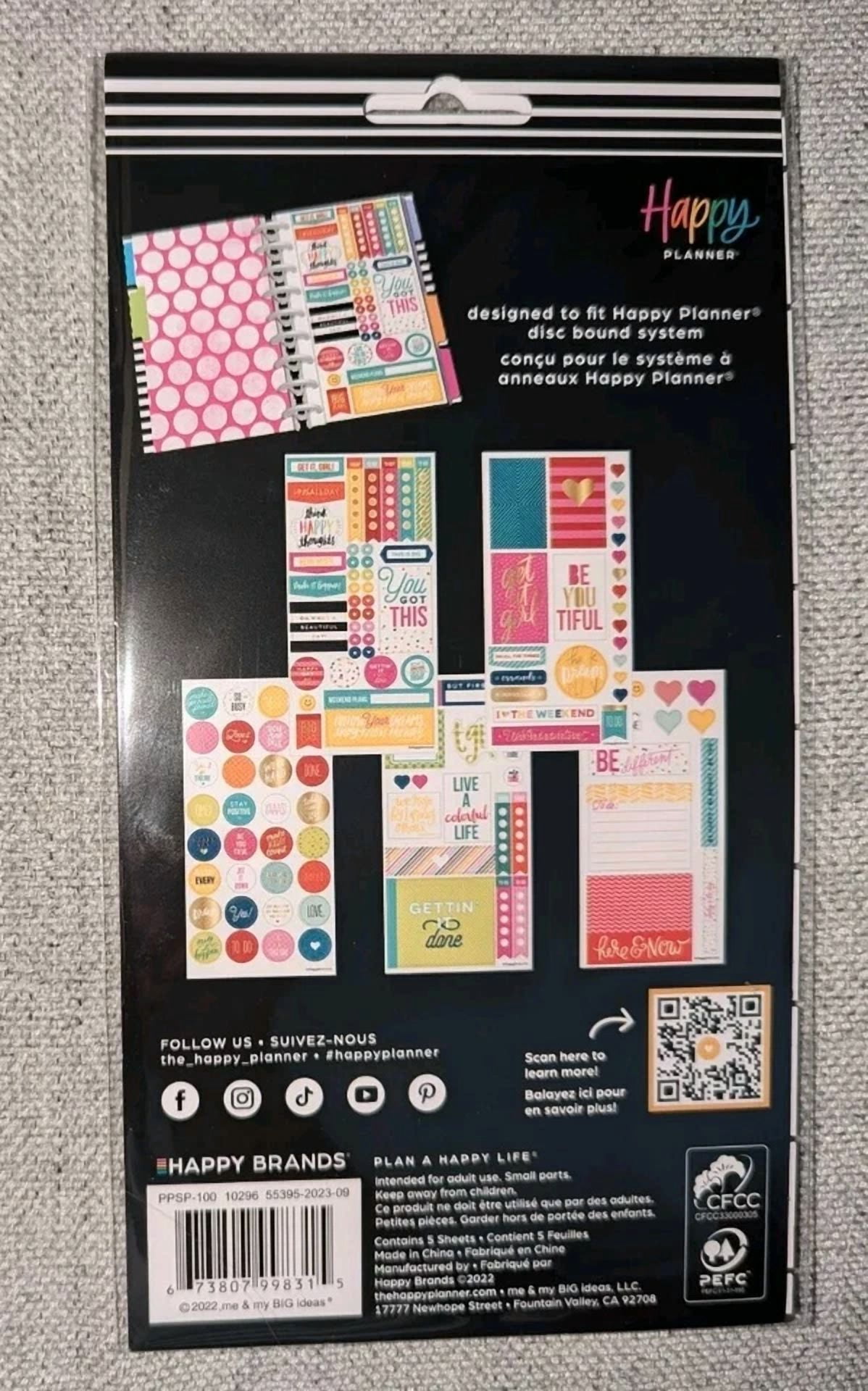 New The Happy Planner Me & My Big Ideas Planner Stickers - Happy Brights