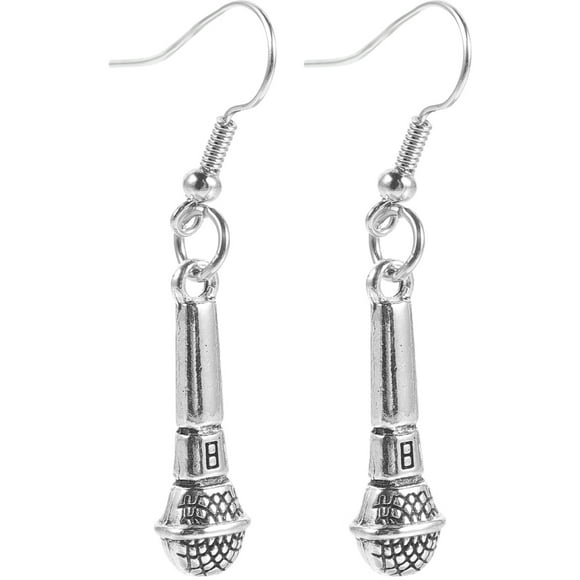 Miangastore 1 Pair of Microphone Earrings Metal Earrings Novelty Drop Dangle Earrings Fashion Earrings Jewelry