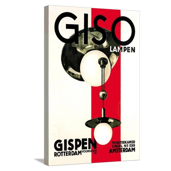 Art.com Giso Lamps Stretched Canvas Print Wall Art by Wilhelm H. Gispen, 16" x 24"