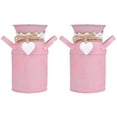 thumbnail image 4 of COSMOBETTY 2Pcs Iron Flower Bucket Pink Metal Flowerpot Bucket Square Home Decoration 11.8X3.1X3.1in, 4 of 8