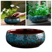Blue Lotus Bowl Planter, Creative Ceramic Lotus Flower Bowl, Lotus Bowl, Lotus Bowls for Planting in Water Indoors, Lotus Pots for Water Plants, Applicable to Succulent Hydroponic