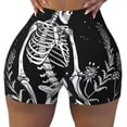 thumbnail image 2 of Sikiie Vintage Black white Plant skull Workout Shorts Women Scrunch Butt Gym Shorts Seamless High Waist Tummy Control Yoga Biker Athletic Shorts-Large, 2 of 8