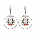 thumbnail image 1 of Italy Europe National Emblem Earrings Dangle Hoop Jewelry Drop Circle, 1 of 3