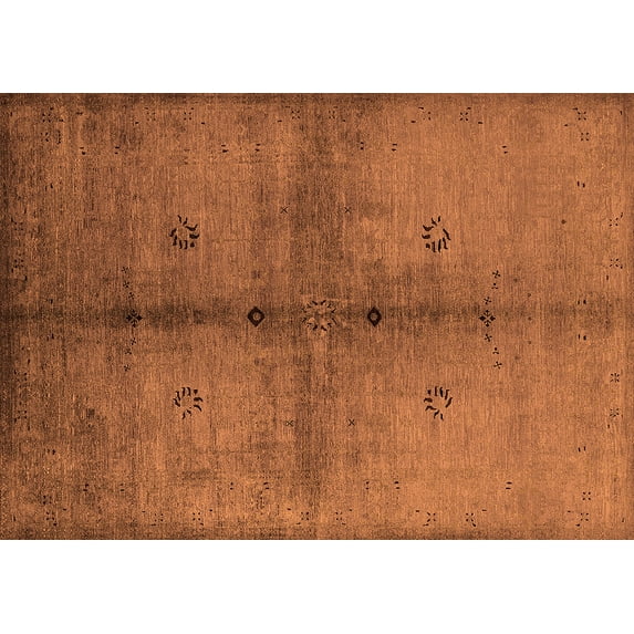 Ahgly Company Indoor Rectangle Oriental Orange Industrial Area Rugs, 5' x 8'