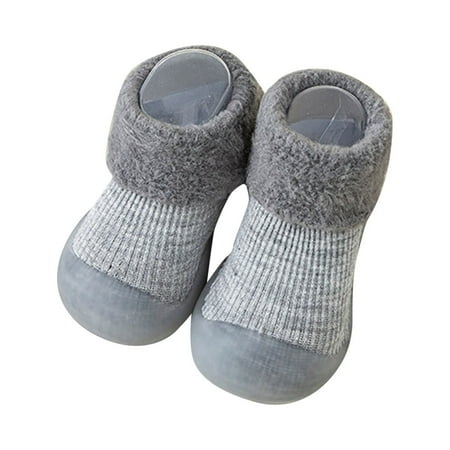 

Yammkia Baby Shoes Girls Boys Baby Sock Shoes First Walker Shoes Toddler Slipper Non Slip for 12-18 Months Grey