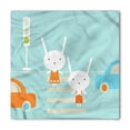thumbnail image 1 of Bunny Bandana, Traffic Rules Boy and Girl, Unisex Head and Neck Tie, by Ambesonne, 1 of 2