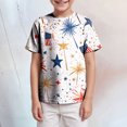 thumbnail image 2 of Gerichy Boys Tshirts,Boys 4th of July Shirt Toddler Kids Girls Boys Short Sleeve Basic Color Block T Shirt Casual Tees Shirt Tops Solid Color, 2 of 5