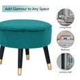 thumbnail image 4 of Homebeez Oval Fabric Ottoman Footrest Vanity Stool Peacock Blue, 4 of 6