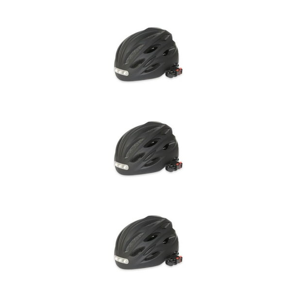 Casco de Bicicleta Toystoory con Luz LED PE Cómodo Ajustable Hombres Mujeres Luces Delanteras Traseras Negro M