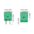 thumbnail image 2 of K Tipo Termopar Cable Conectores Macho Hembra Enchufe Adaptador Alta Temperatura 220°C (428°F) para Termopar Sensor Sonda Verde 2 Juegos, 2 of 6