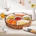 thumbnail image 2 of Serving Tray and Platters, 7-Set Gold Platters for Parties, 15.5 x 15.5 inches, Divided Serving Trays & Portable Handle for Home Dining, Gift Box Packaging., 2 of 8