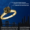 thumbnail image 2 of Gem Stone King 10K Yellow Gold Brown Smoky Quartz Engagement Ring for Women | 1.80 Cttw | Round Checkerboard 8MM | Gemstone Birthstone | Size 6, 2 of 6