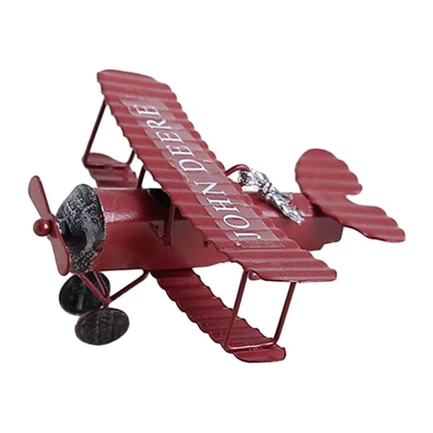 Moyic Miniatura única de los pisos dobles de la decoración del aeroplano del metal para las barras modelo del hierro de la oficina o de la Decoración del hogar vino rojo