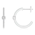 thumbnail image 2 of ANGARA Natural Diamond Solitaire Hoop Earrings in 14K White Gold for Women (Size-3.3mm| Color-H| Clarity-SI2) | April Birthstone, Anniversary, Jewelry Gift for Women | Natural Diamond Earrings, 2 of 8