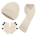 thumbnail image 3 of RUIG Scarf Gloves Hat Set Light New Winter Thickened Warm Hat Scarf Glove Knitted Three Piece Set, 3 of 4